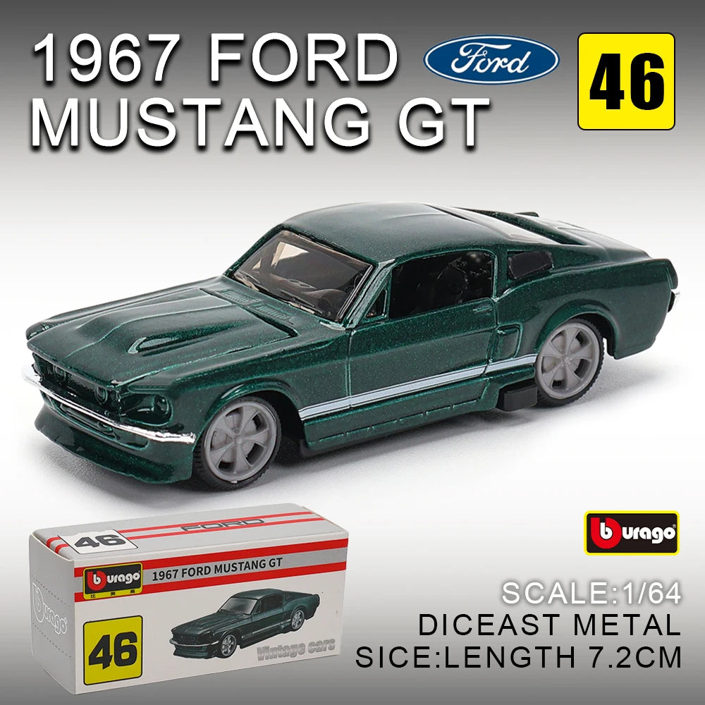 Bburago 1:64 golf Porsche 911 Shelby Raventon Mustang Lamborghini Collection Series Car Die Casting Model Gift Toy