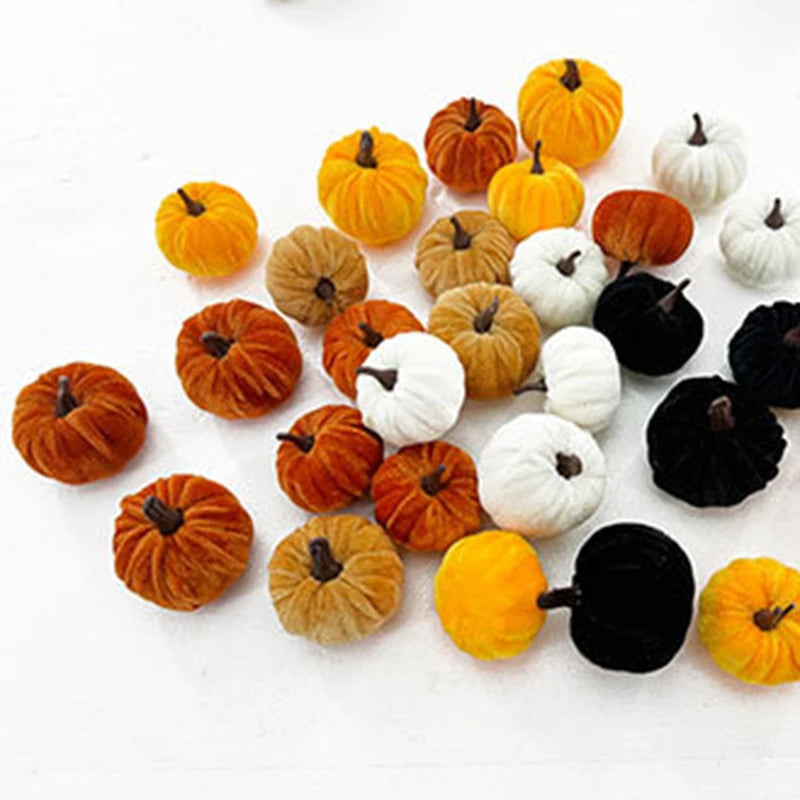 5PCS Halloween Pumpkin Set 5CM Artificial Pumpkin Decorations Halloween Party Foam Pumpkin Desktop Ornament Halloween Decor
