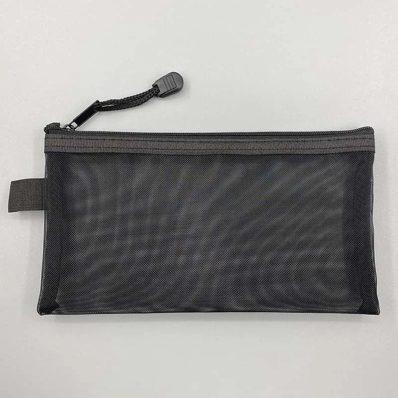 Transparent Mesh Pencil Case Large Capacity Storage Bag Nylon Zip Pencil Bag Office School Supplies office supplies