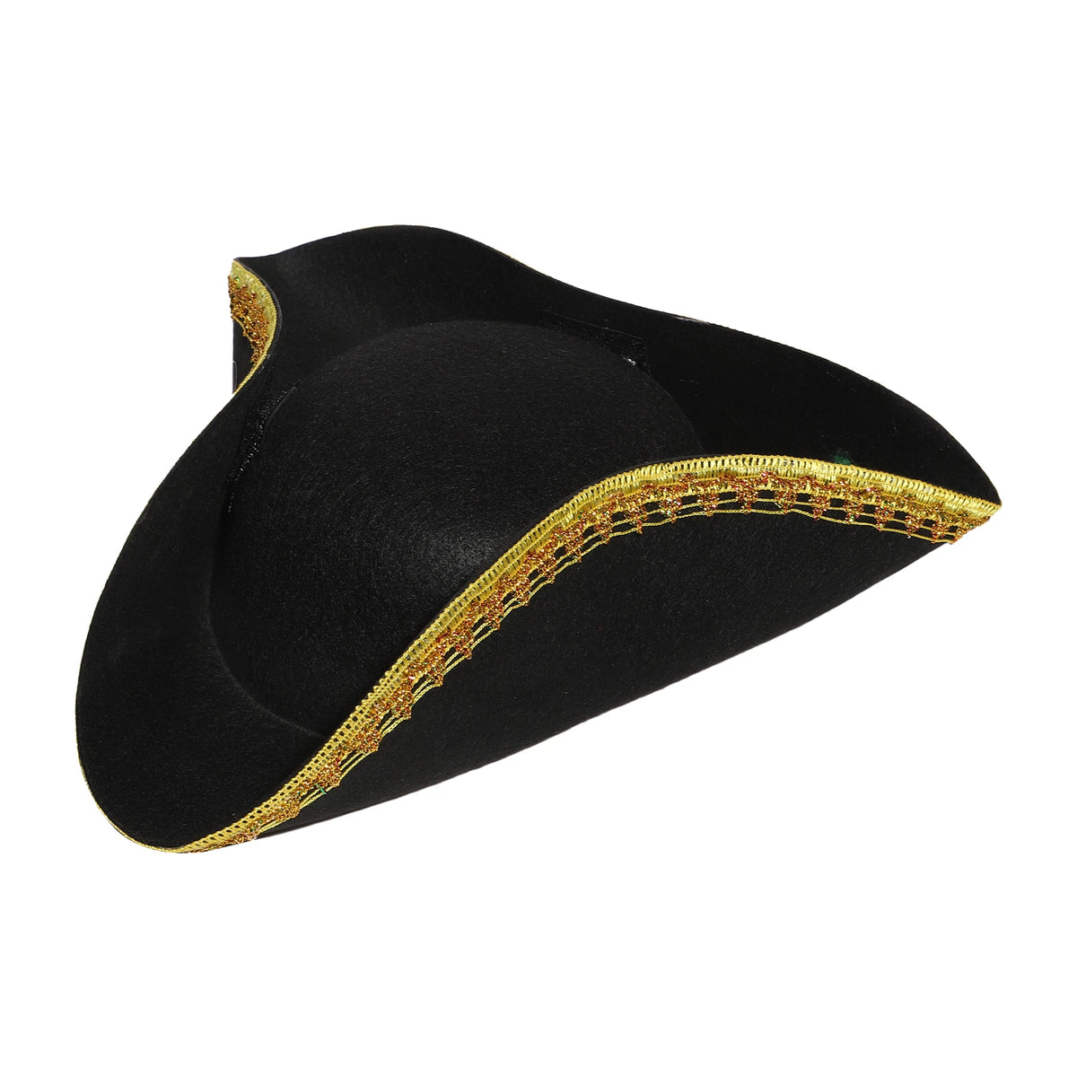 Black Brown Pirate Hat Caribbeans Tricorn Pirate Hat Halloween Cosplay Captain Hat Cap Jacks Sparrows Hat Masquerade Headgear