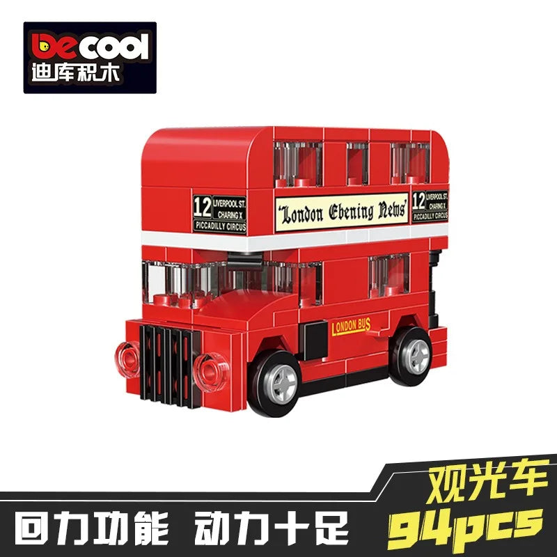 Racing Car Bus Engineering Vehicle Ambulance Pull Back Model Building Blocks Brick Toys Children Boys Compatible With Lego