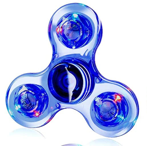 Crystal Luminous LED light Fidget Spinner Hand Top Spinners Glow in Dark EDC Stress Relief Toys Kinetic Gyroscope for Children