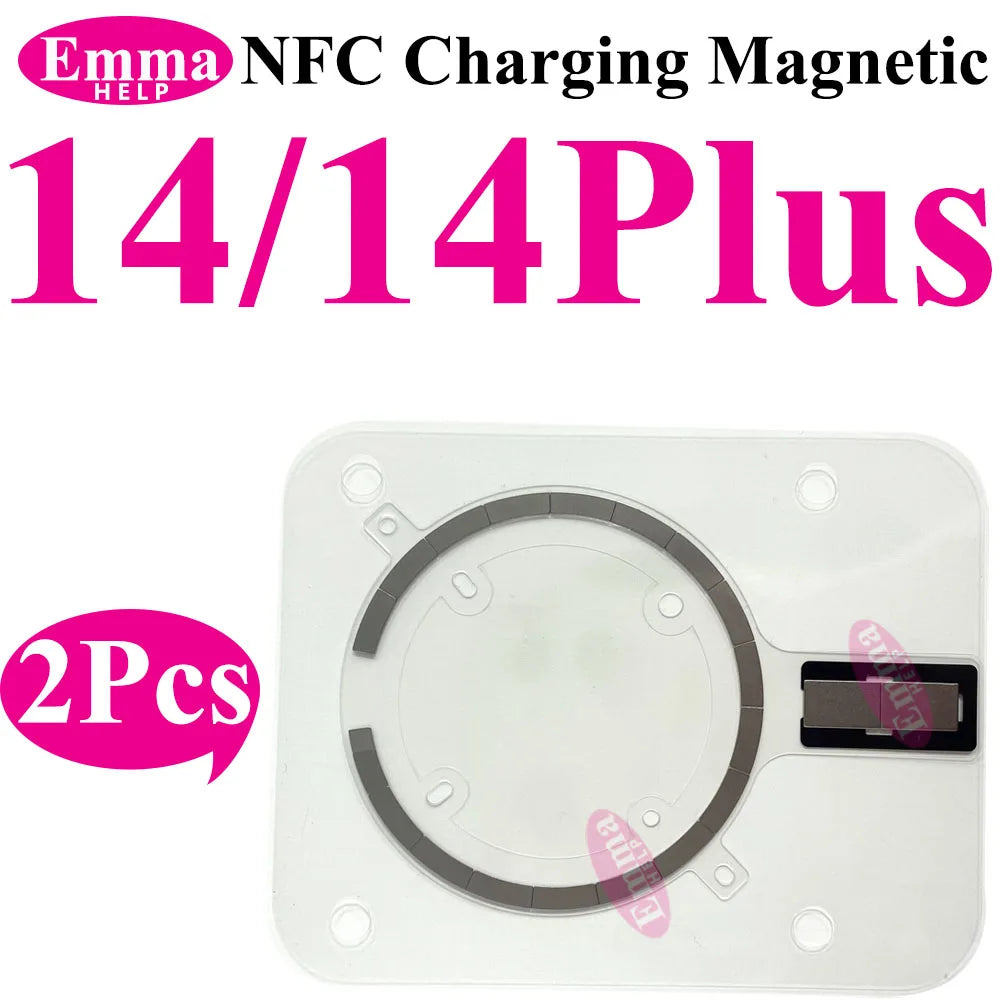 2Pcs Wireless NFC Charging Magnetic  For iPhone 12 13 16 Pro Max 14 15 Plus Rear Cover Back Glass MagSafe Charger Magnet Repair