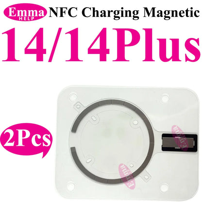 2Pcs Wireless NFC Charging Magnetic  For iPhone 12 13 16 Pro Max 14 15 Plus Rear Cover Back Glass MagSafe Charger Magnet Repair