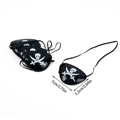 1/2set Pirate Skull Hat And Eye Patches Halloween Captain Cap Headband Cosplay Costume Accessories Prop Kid Birthday Party Decor