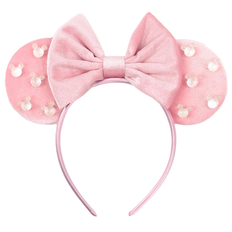 New Trendy Mouse Ears Headband 3.3"Velvet For Girls Soft Bow Hairband Halloween Festival Party Trip DIY Hair Accessories Gifts