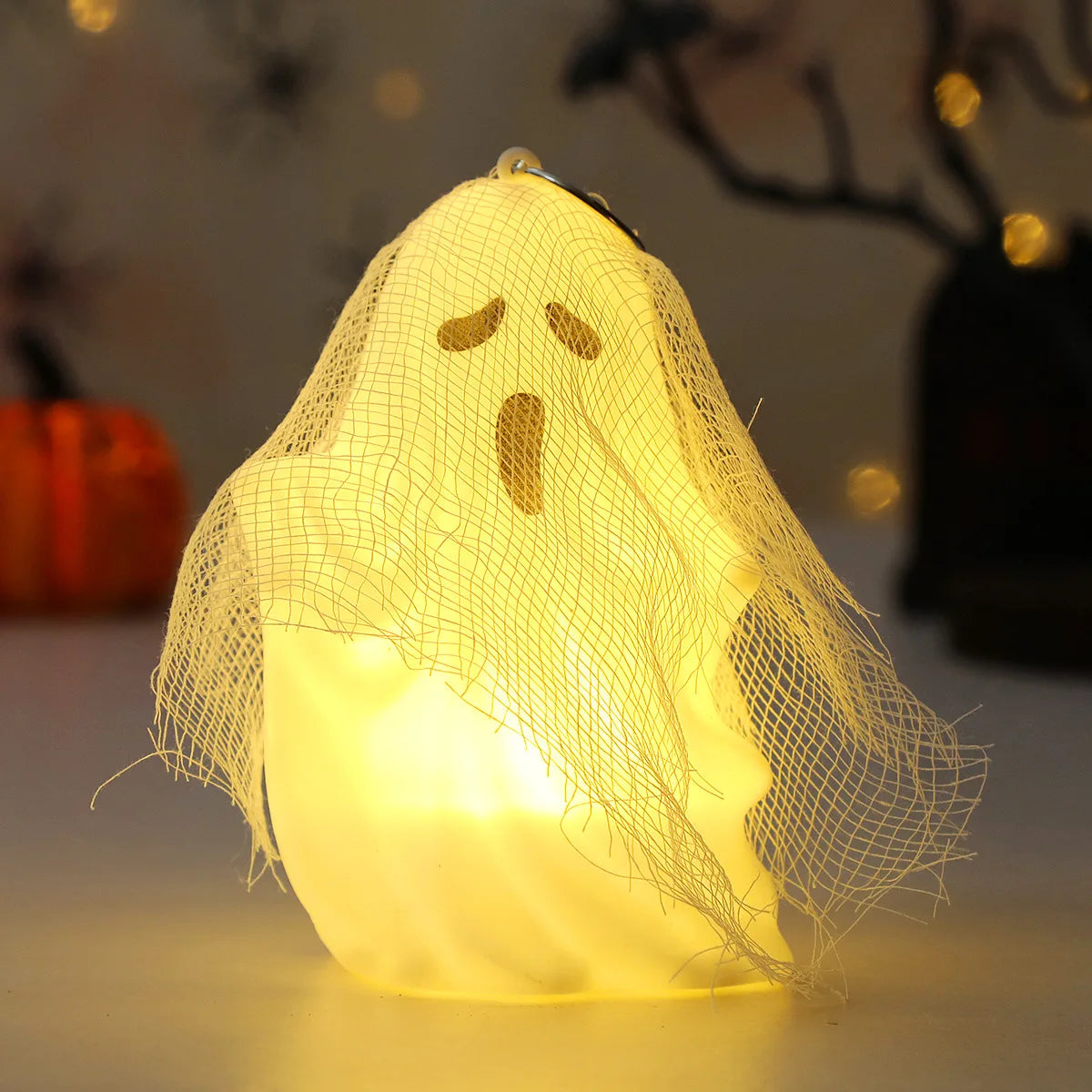 In Stock Halloween Ghost Head Decorations White Gauze Props Ornaments Spooky Haunted House Prank Novelty Toys Birthday Gift