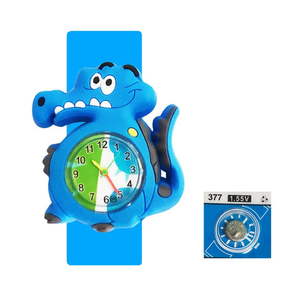 Cartoon Children Watches Baby Study Look The Time Toy Bracelet Kids Slap Watch for Boys Girls Birthday and Christmas Gift Clock