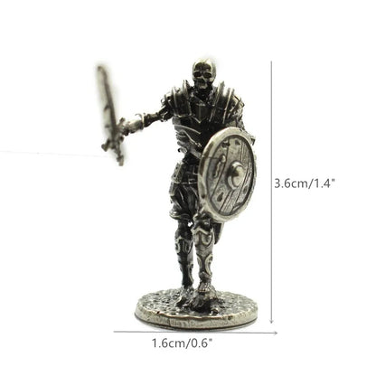 Copper Skeleton Legion Figurines Miniature Decoration Retro Metal Skull Soldier Army Model Statue Desk Ornament