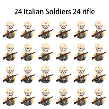 40/set World War II military building blocks National army soldier Character weapon assembly building block Children's toy gifts