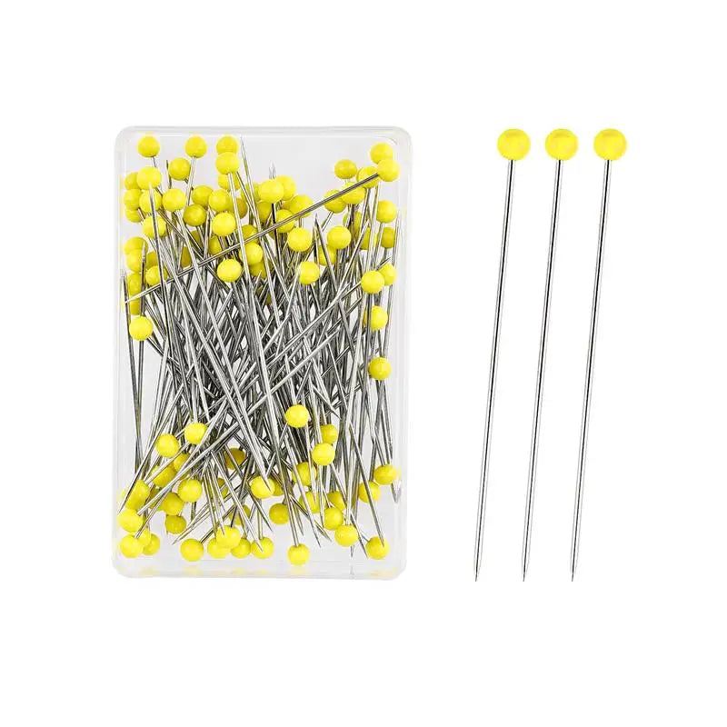 100Pcs/Box 38mm Sewing Pins Glass Head Dressmaking Pins Quilting Pins Pearl Heads For DIY Embroidery Sewing Positioning Tools