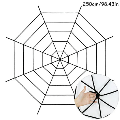 150/250cm Black White Spider Web Giant Stretchy Cobweb For Home Bar Garden Haunted House Horror Props Halloween Party Decoration