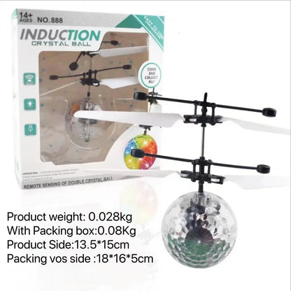 Led Light Suspension Crystal Ball Infrared Induction RC Gesture Control Colorful Glowing Toys Flying Unique Gift for Kids