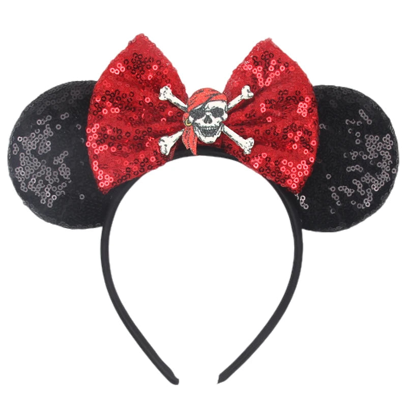 2026Latest Mickey Minnie Ear Headband Sequin Bows For Girl Adult Kids Halloween Party Cosplay Hair Accessories Princess Hairband