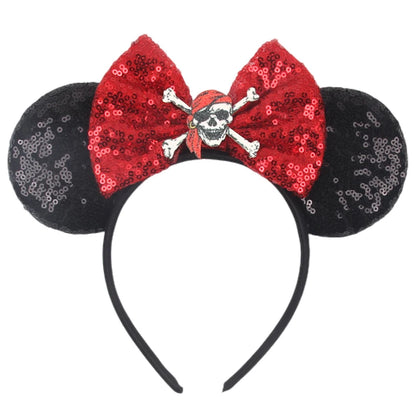 2026Latest Mickey Minnie Ear Headband Sequin Bows For Girl Adult Kids Halloween Party Cosplay Hair Accessories Princess Hairband