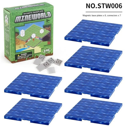 Magnetic Base Plate Variety Baseplates Match Mine World Magnetic Building Blocks Toys for Boys and Girls 3+ DIY Children Toy