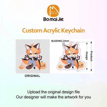 Custom Acrylic Keychain Customized Double Sided Printing Epoxy Hologram Keychains Design Game Anime Cartoon Logo Key Chain Gift