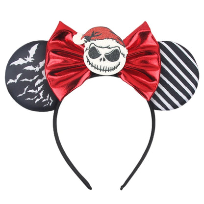 2026Latest Mickey Minnie Ear Headband Sequin Bows For Girl Adult Kids Halloween Party Cosplay Hair Accessories Princess Hairband