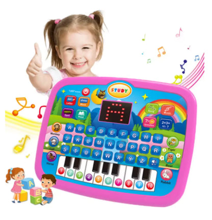 New Mini Simulation Laptop Early Learning Machine With LED Display Musical Kids Educational Toy Available In Purple And Blue Siz