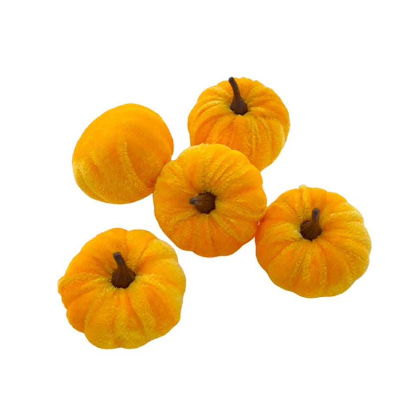 5PCS Halloween Pumpkin Set 5CM Artificial Pumpkin Decorations Halloween Party Foam Pumpkin Desktop Ornament Halloween Decor