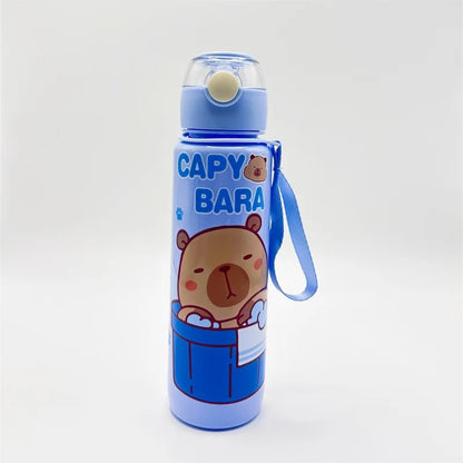 700ml Leak-Proof Durable Water Bottle Cute Capybara Water Cup with Carry Strap Portable for Sports Fitness BPA Free Perfect Gift