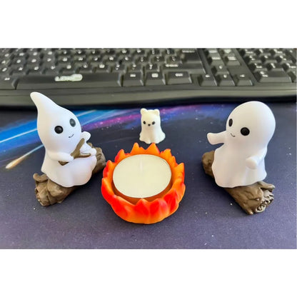1 Set Halloween Ghost Campfire Decor Spooky Outdoor Party Haunted House Props Scary Backyard Scene Gathering Decoration Gift