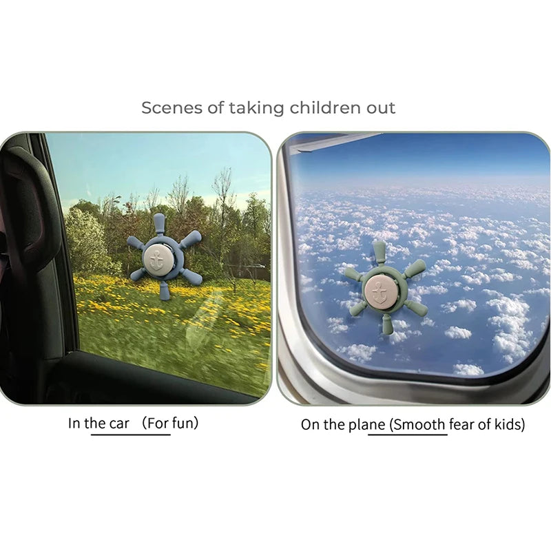 Silicone Suction Cup Spinner Toy for Baby Kids Car Travel Table Highchair Window Sensory Cartoon Rattles Fidget Educational Toy