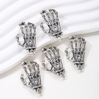 5pcs New Halloween Hand Alloy Charms 3D Big Skull Palm Pendants For Making Handmade DIY Findings Accessories Necklace Jewelry
