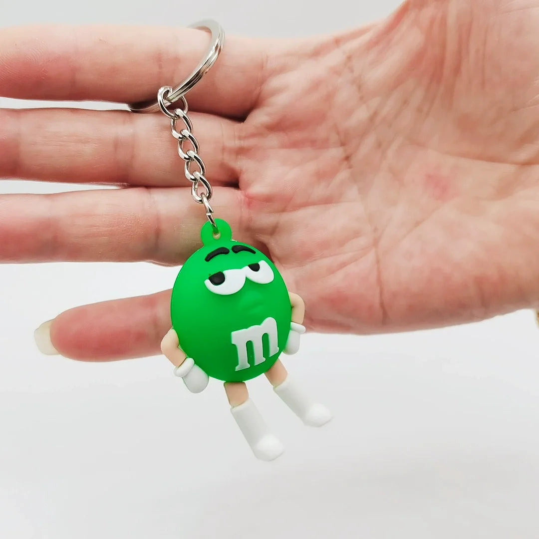 Cartoon Chocolate Bean Keychain Resin Doll Couple Key Chain Men's and Women's Jewelry Bag Pendant Children Lovely Keychain