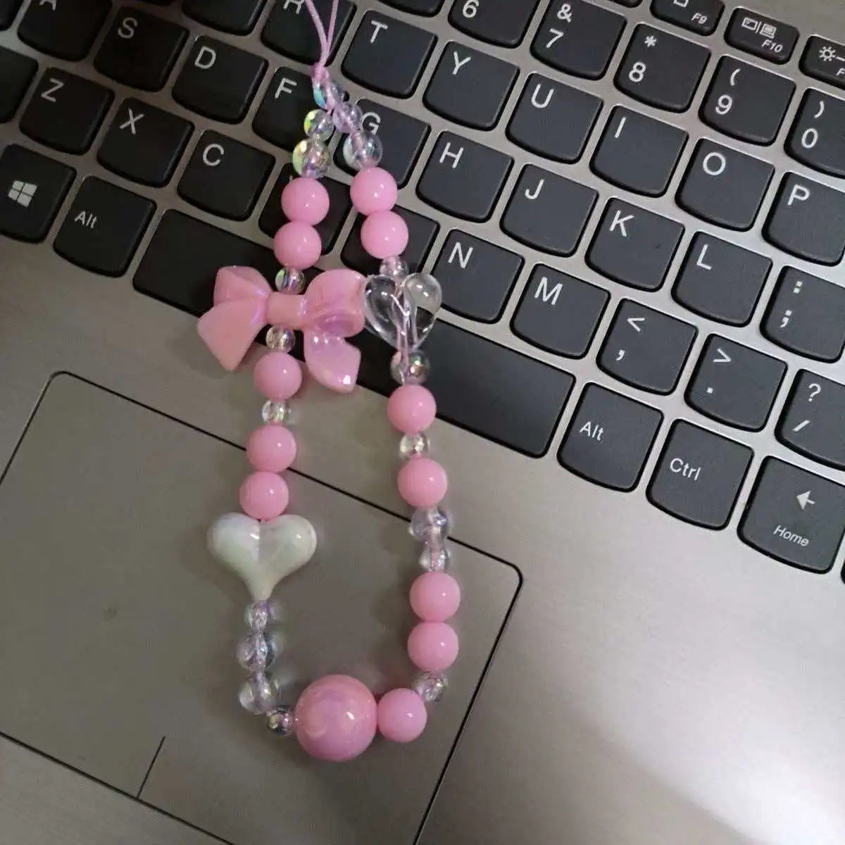 Phone Anti-lost Lanyard Key Short Wrist Pendant Colorful Macaron Round Bead Pendant Women's Hand-held Chain Mobile Phone Lanyard