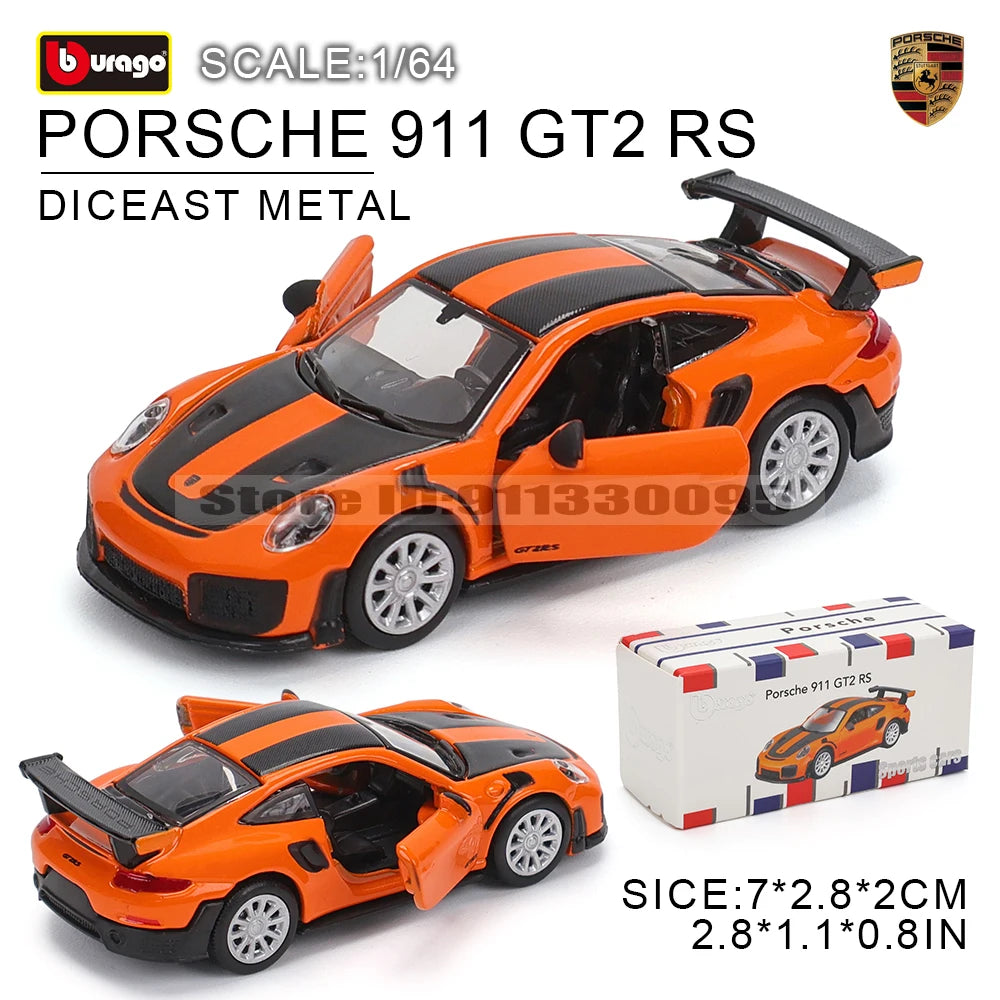 Bburago 1:64 golf Porsche 911 Shelby Raventon Mustang Lamborghini Collection Series Car Die Casting Model Gift Toy