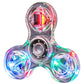 Crystal glowing gyroscope LED light Fidget Spinner hand cranked gyroscope glowing EDC pressure reducing toy for children