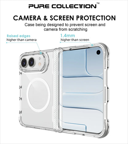 Magnetic Anti-Drop Transparent Phone Case for iPhone Ultra 18 Fold Wide Hinge Protection‌ For Magsafe Shockproof Slim fit Cover