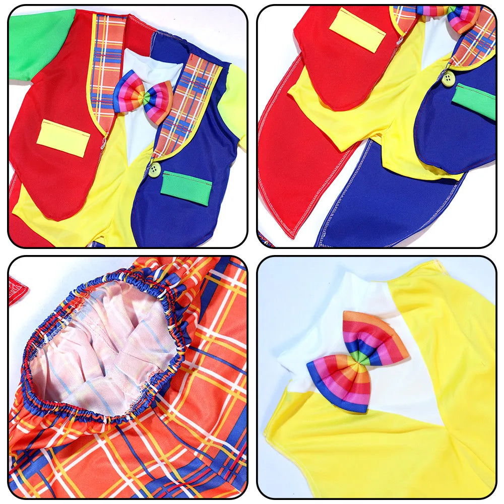Children's Joker Costumes - Carnival Joker Jumpsuit Halloween Party, Circus Performance Costumes,
