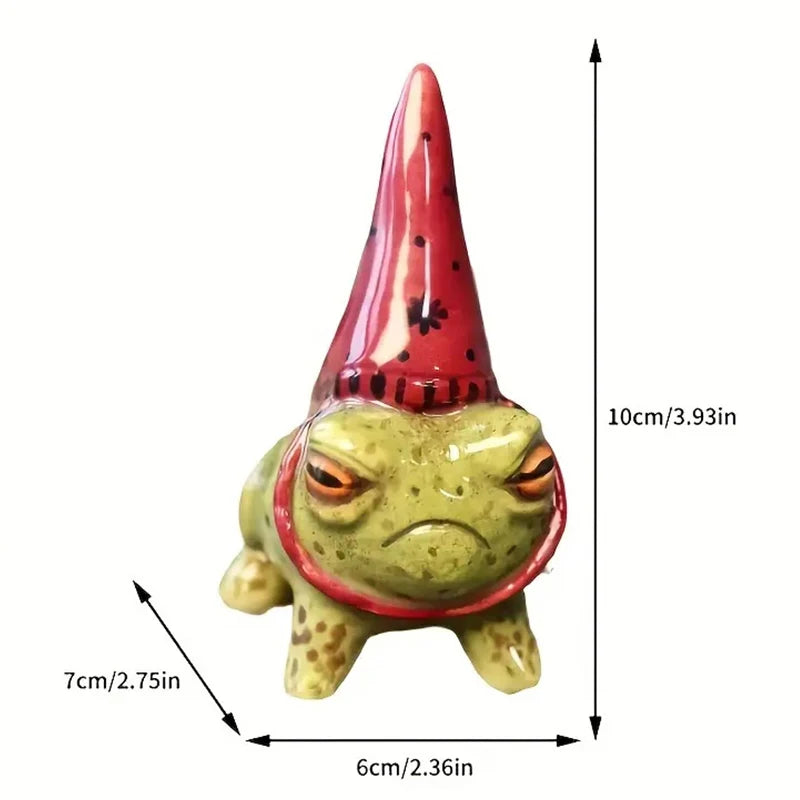 Creative Party Hat Cute Little Frog Statue Garden Courtyard Crafts Decoration Give Halloween Gift to Friends
