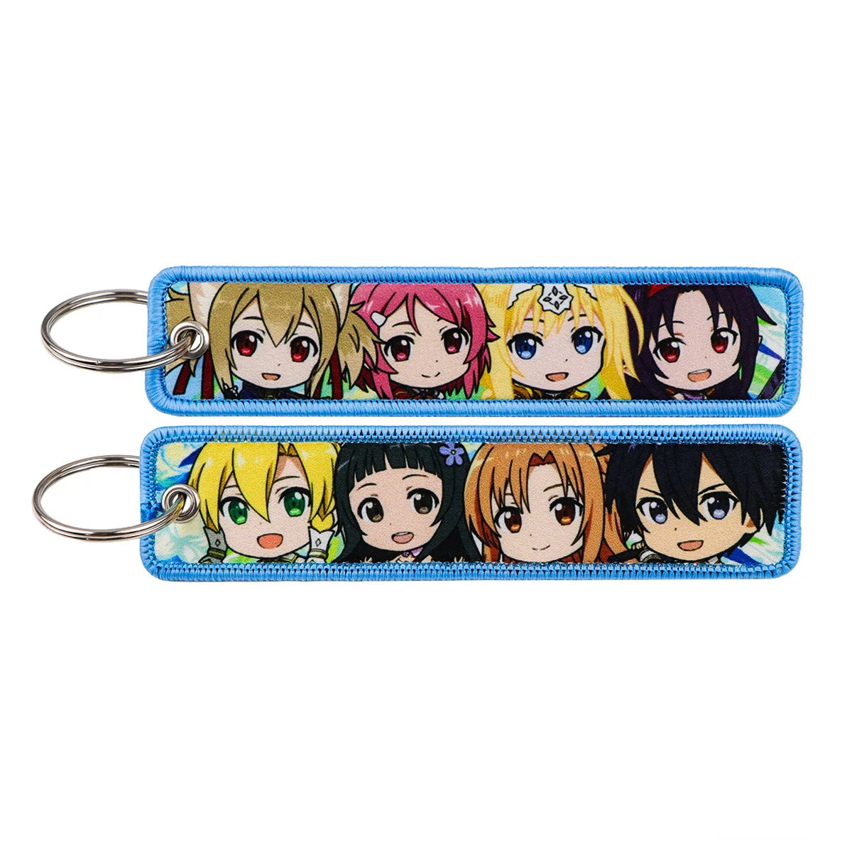 Popular Anime Character Embroidery Keychain Cool Cartoon Key Tag Motorcycles Cars Backpack Chaveiro Fashion Keyring Friend Gifts