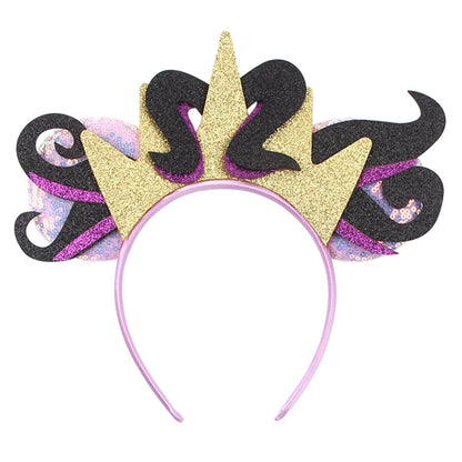 2024 Halloween Mouse Ears Headband Sequins Bow Hairband For Women Featival Party DIY Hair Accessories Boutique