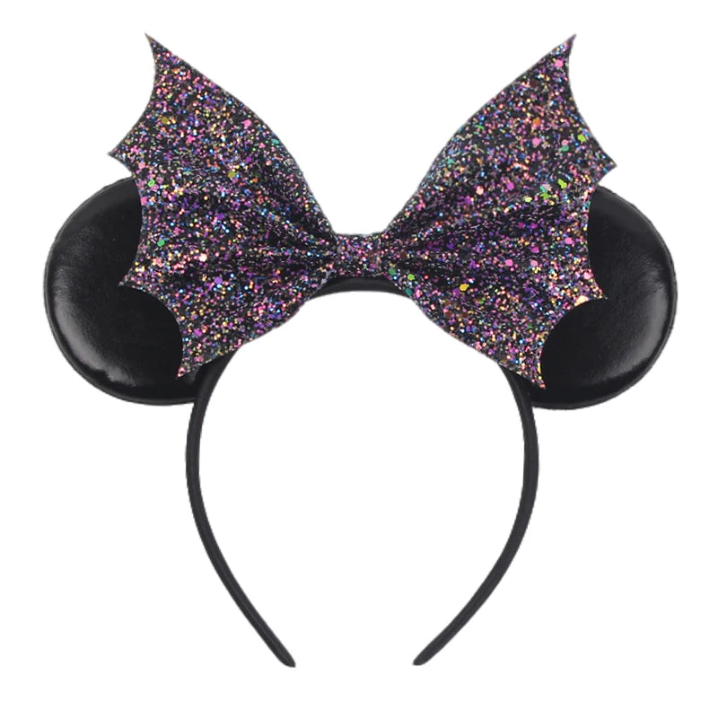 2024 Halloween Mouse Ears Headband Sequins Bow Hairband For Women Featival Party DIY Hair Accessories Boutique