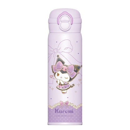 X&W Sanrio 500mL Vacuum Cup Insulated Coffee Mug Kuromi Thermos Cup 316 Stainless Steel Double Drinking Straw Cup Water Bottles