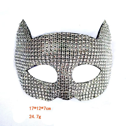 Shiny Cat Ear Masks Cosplay Halloween Party Costume Accessories Long Gloves Sexy Bling Kitten Half Masks