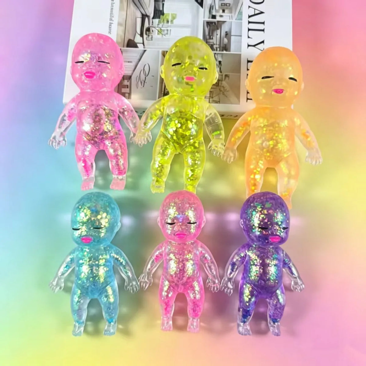 Squishy Maltose Sugar Glitter Shiny Stress Relief Toy Stretchable Slow Rising Fidget Toy Adults Stress Relief Gifts Home Decor