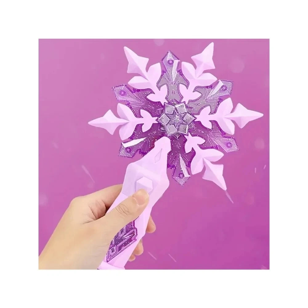 Princess Snow Wand Toy Fairy Girls Glowing Wands Christmas Halloween Children Toys Snowflake Light Sound Sticks Kid Cosplay