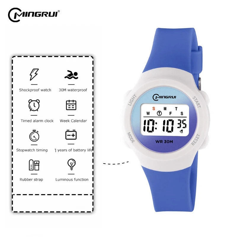 Kids Sport Watches Alarm Stopwatch Children Digital Watch For Boys Girls 30M Waterproof Pink Student Electronic Wristwatch