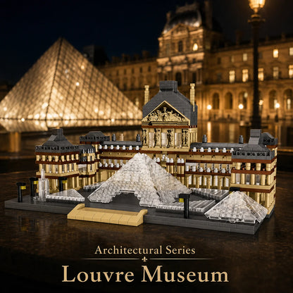3377PCS Louvre Model Building Blocks World Famous Attractions Architectural Model Bricks Desktop Decoration Toys Gifts For Adult
