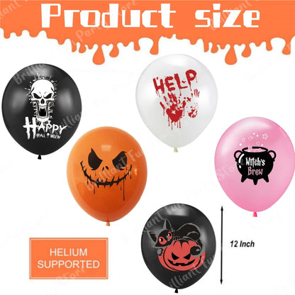 Halloween Balloons 12 Inch Black Orange White Pink Latex Balloon for Halloween Holiday Events Party Favors Supplies Decoration