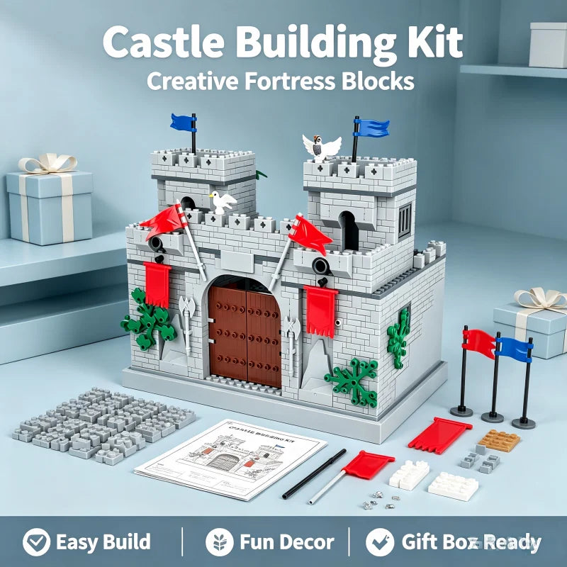 Creative DIY Medieval Roman Knight Castle Building Set Model, Christmas, Halloween and Birthday Gift, Military Collectible Toy