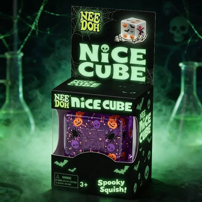 Halloween ghost Nee Doh Nice cube slow rebound soft toy maltose cube fidgety decompression extrusion toy party holiday gift.
