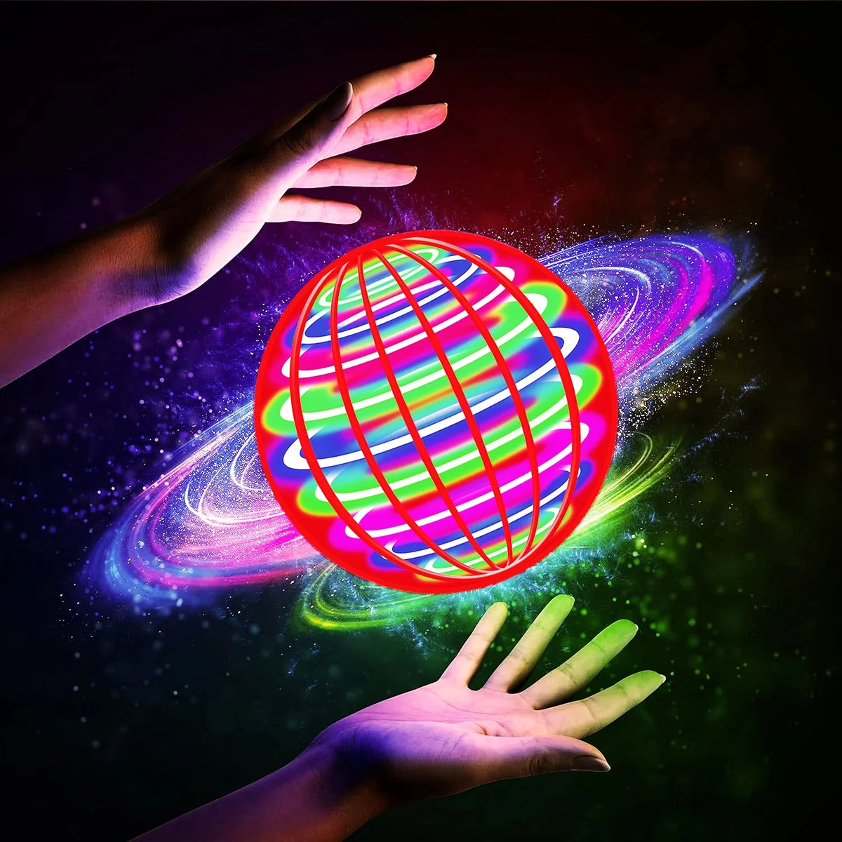 AFlying Ball, Automatic Spinning Ball, LED Dazzling Lights, Floating Magic, Fan, UFO Flying Machine, Toy Gift, Game, Sports Ball