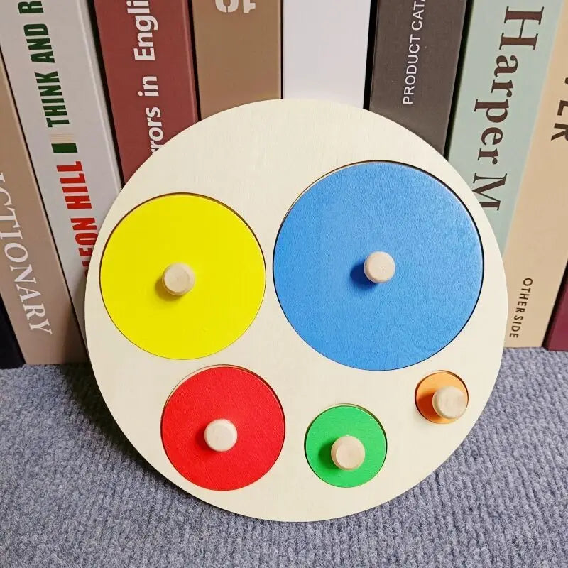 Montessori Toy Wooden Building Blocks Early Learning Educational Toys Color Shape Match Kids Puzzle Toys For Children Boys Girls