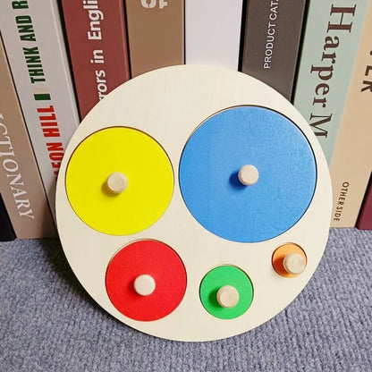Montessori Toy Wooden Building Blocks Early Learning Educational Toys Color Shape Match Kids Puzzle Toys For Children Boys Girls